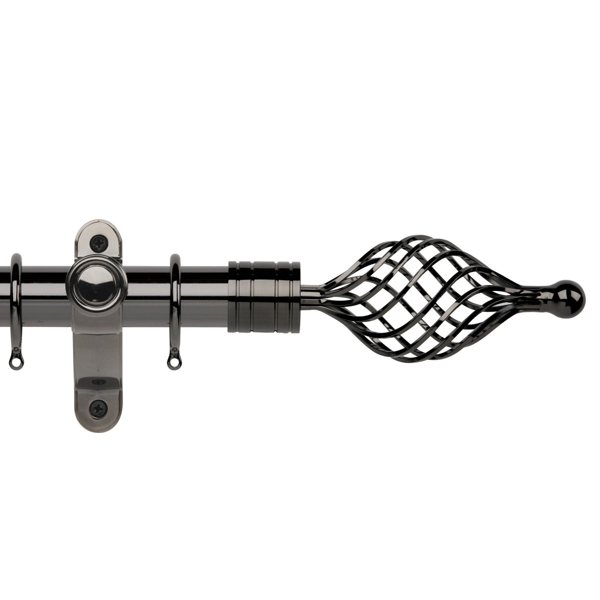 Hallis Galleria Metals Galleria Metals 50mm Twist Cage Pole Set Black Nickel