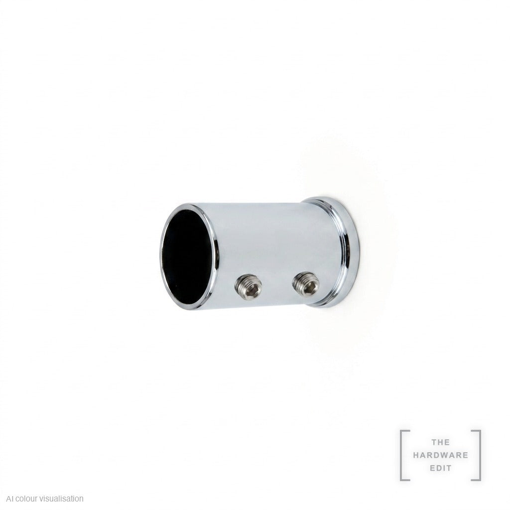 Café rod recess fix bracket, Chrome