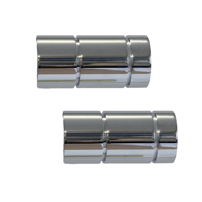 Jones Strand 35mm Cylinder Finials, Chrome (Pair, Clearance)