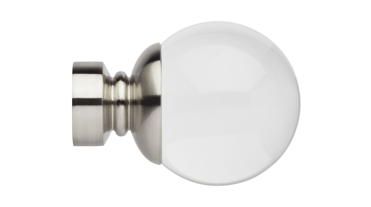 Hallis Neo 35mm Clear Ball finial, Stainless Steel