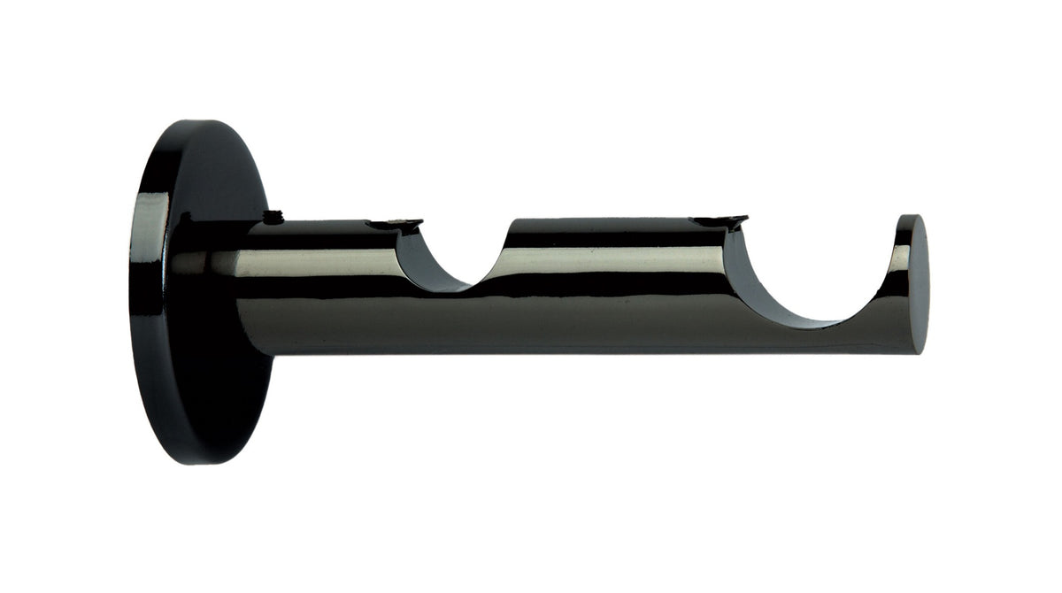 Hallis Neo Double Bracket, 28mm + 19mm (Voile Pole), Black Nickel