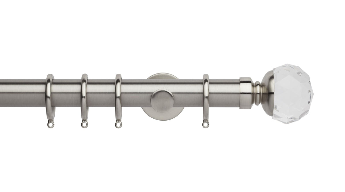 Clear Faceted Ball, Cylinder Bracket::Stainless Steel