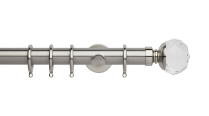 Clear Faceted Ball, Cylinder Bracket::Stainless Steel