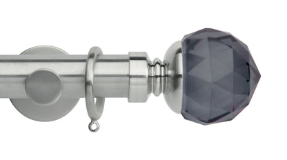 Smoke Faceted Ball, Cylinder Bracket::Stainless Steel