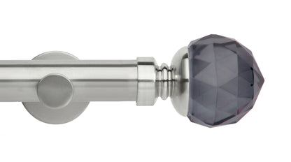 Smoke Faceted Ball Eyelet, Cylinder Bracket::Stainless Steel