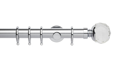 Clear Faceted Ball, Cylinder Bracket::Chrome