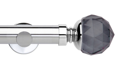 Smoke Faceted Ball Eyelet, Cylinder Bracket::Chrome