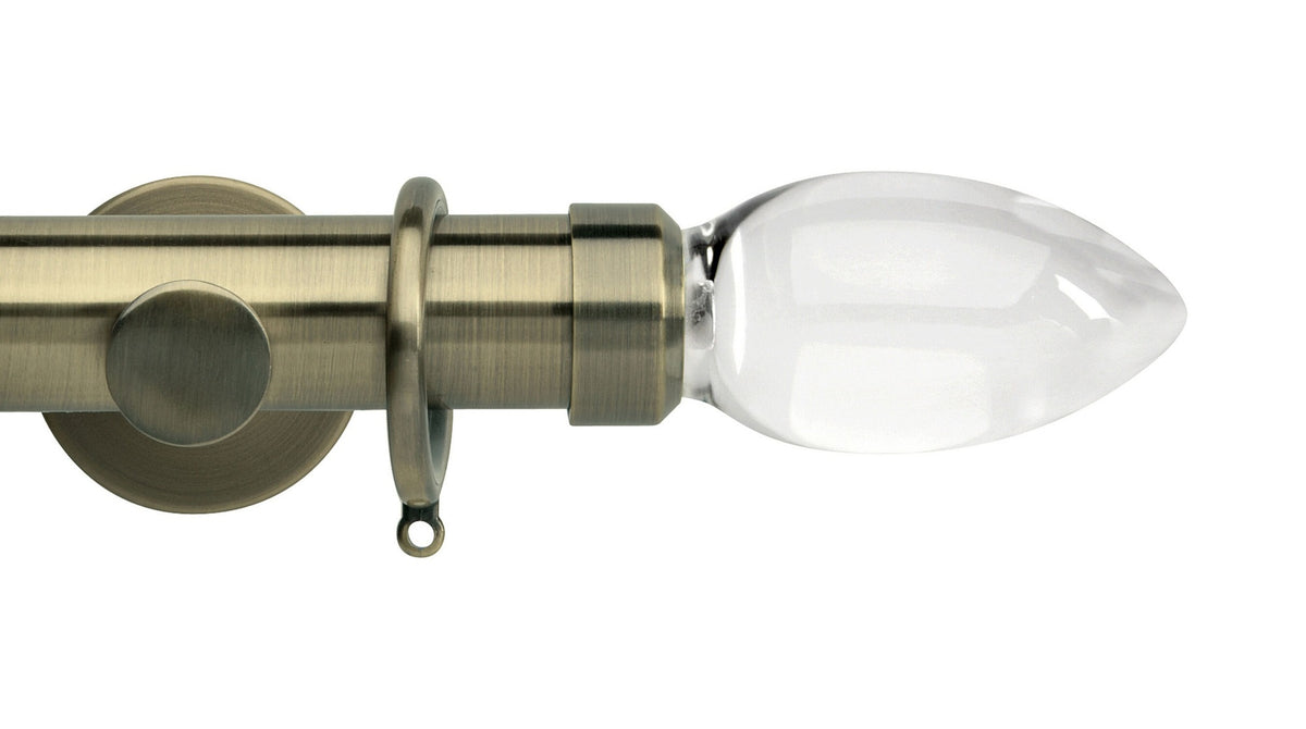 Clear Teardrop, Cylinder Bracket::Spun Brass