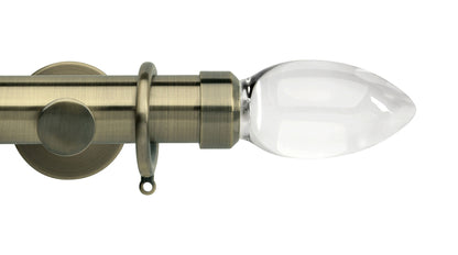 Clear Teardrop, Cylinder Bracket::Spun Brass