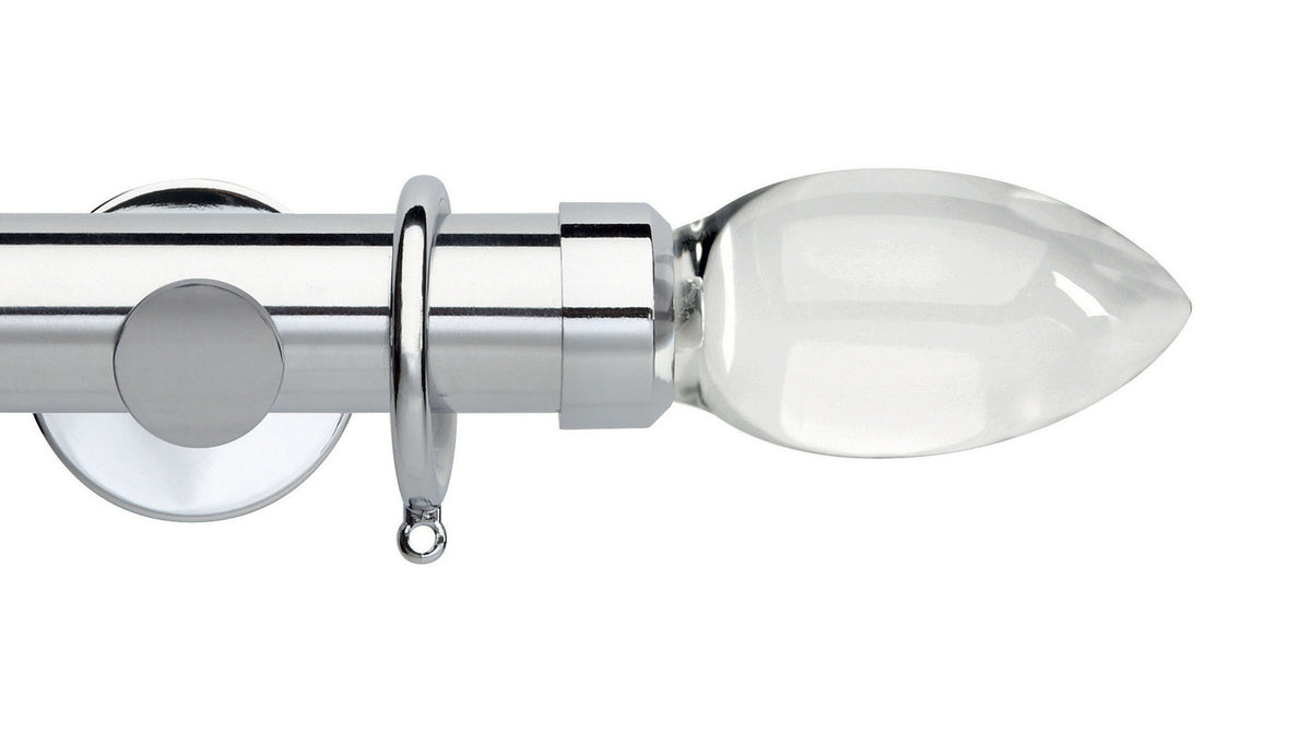 Clear Teardrop, Cylinder Bracket::Chrome