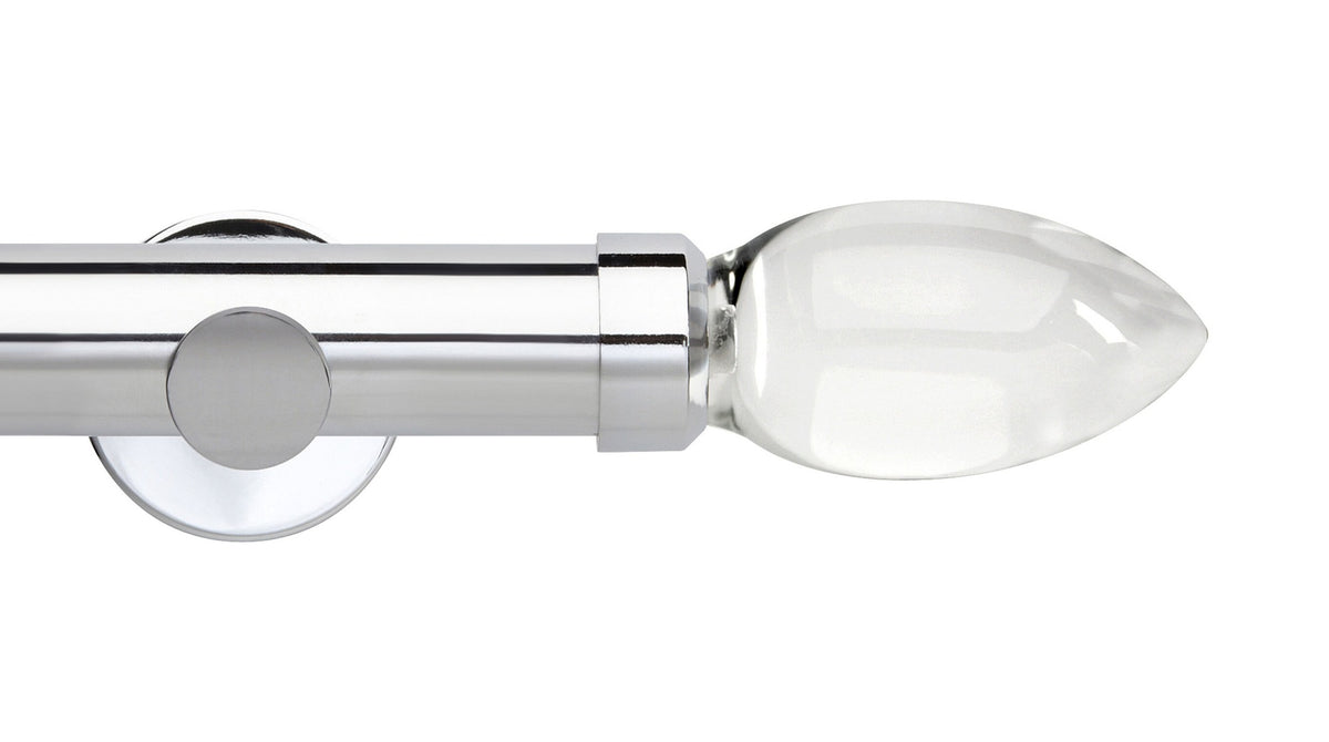 Clear Teardrop Eyelet, Cylinder Bracket::Chrome