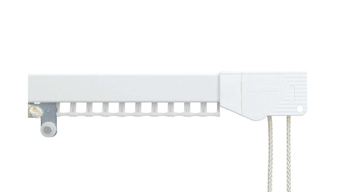 Hallis Silent Gliss 3900 Metal Corded Curtain Track (White) 125cm
