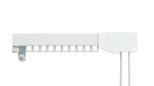 Hallis Silent Gliss 3900 Metal Corded Curtain Track (White) 125cm