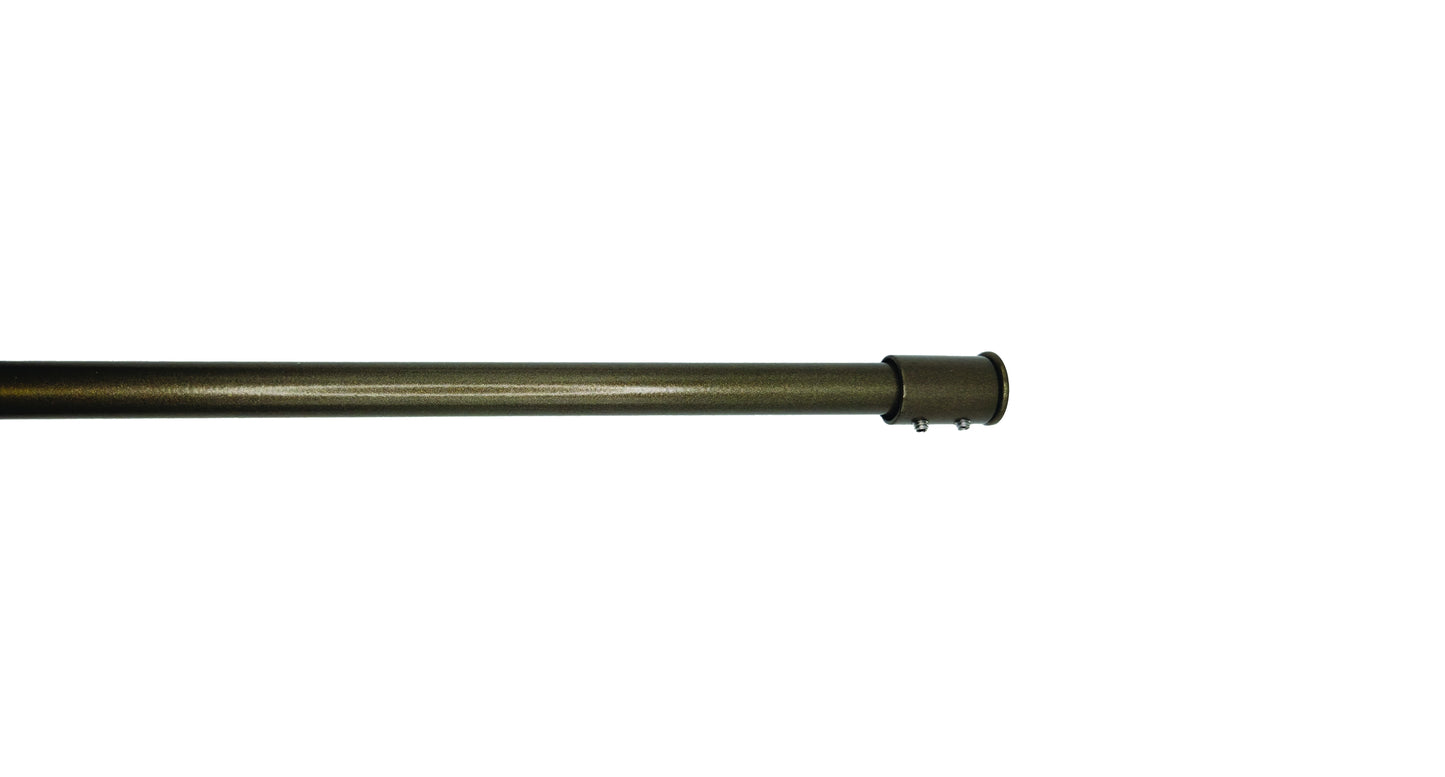 Café rod recess fix bracket, fitted to a rod in Bronze
