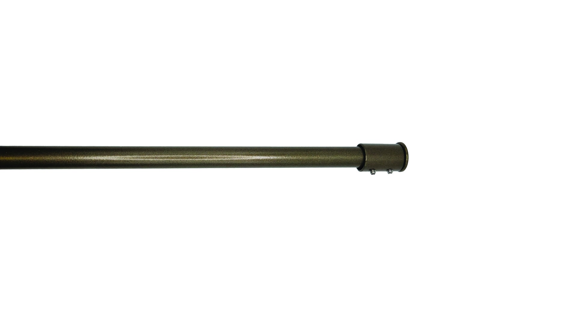 Café rod recess fix bracket, fitted to a rod in Bronze