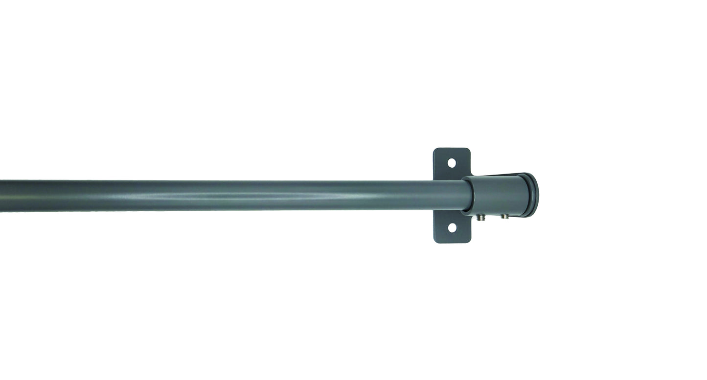 Café rod face fix bracket, short projection, fitted to a rod in Slate