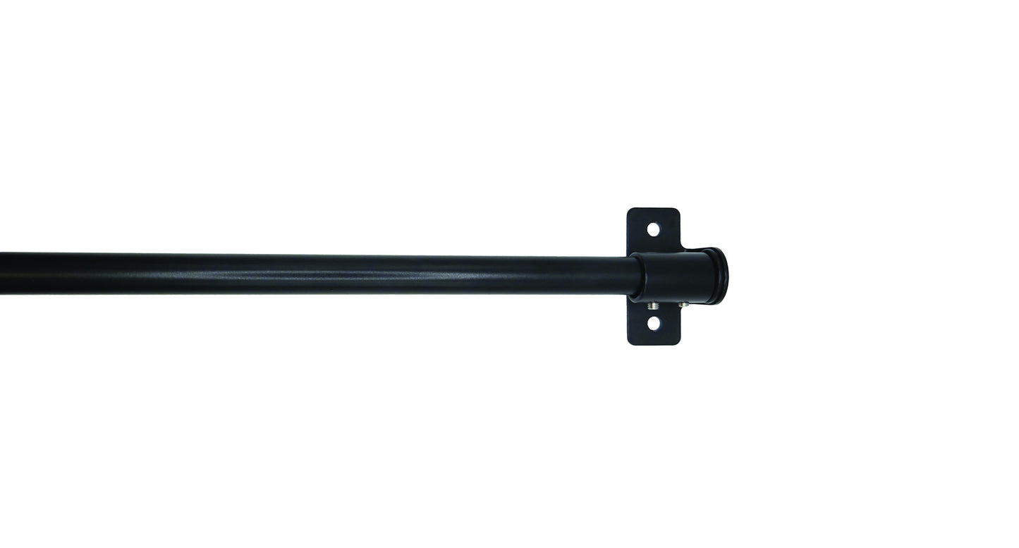 Café rod face fix bracket, short projection, fitted to a rod in Black