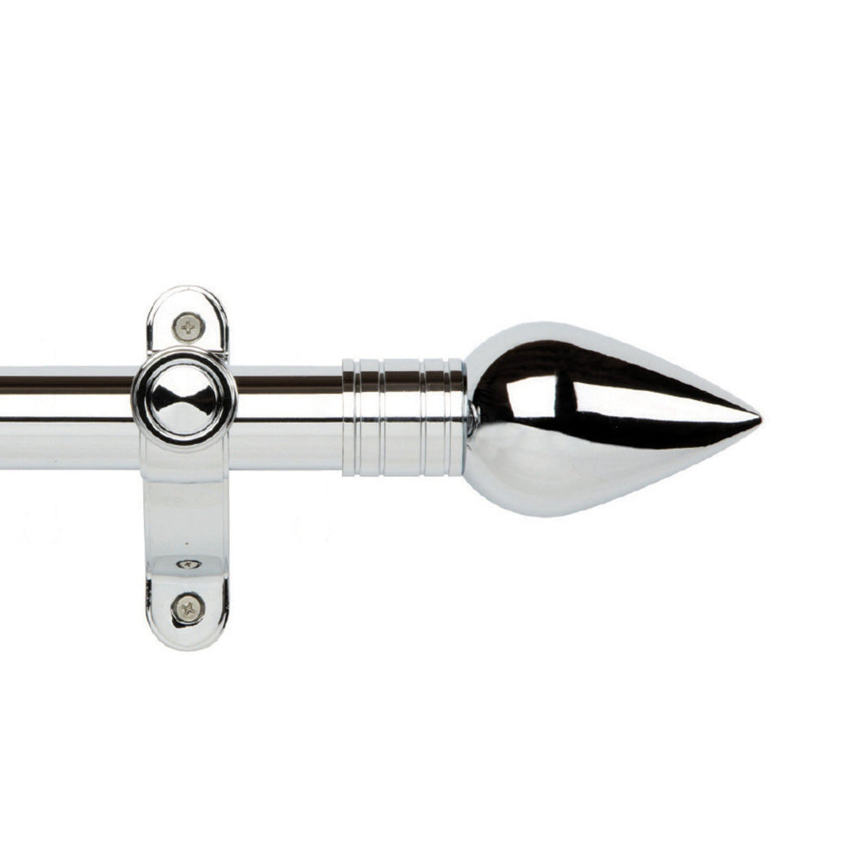 Hallis Galleria Metals eyelet curtain pole, Teardrop finial, Chrome