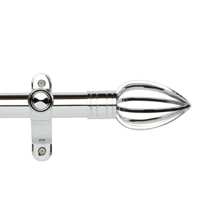 Hallis Galleria Metals eyelet curtain pole, Caged Spear finial, Chrome