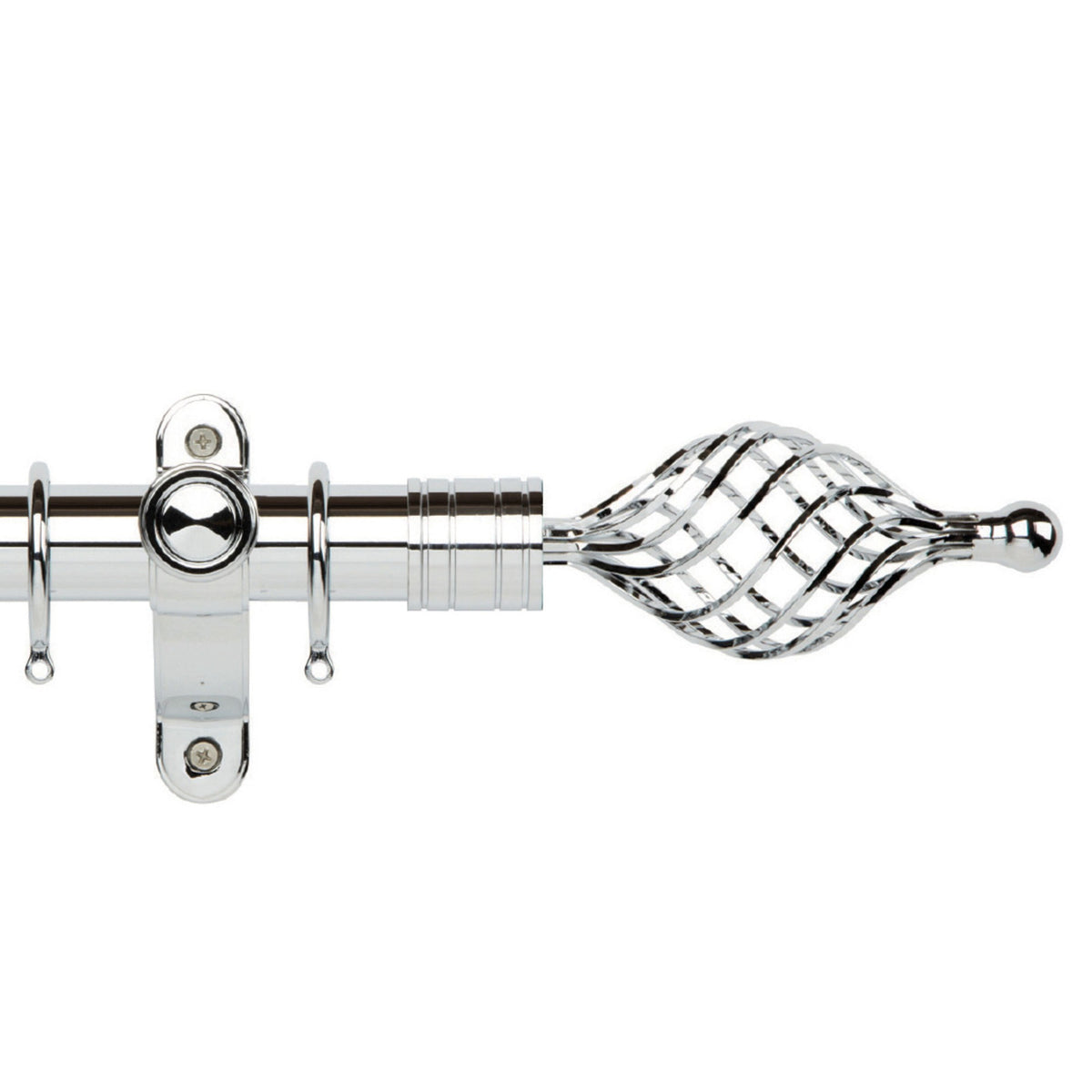 Hallis Galleria Metals Galleria Metals 35mm Twist Cage Pole Set Chrome