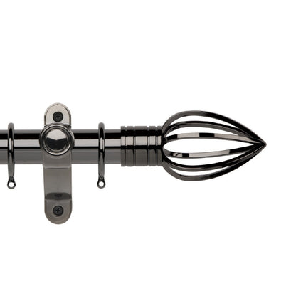 Hallis Galleria Metals Galleria Metals 35mm Caged Spear Pole Set Black Nickel