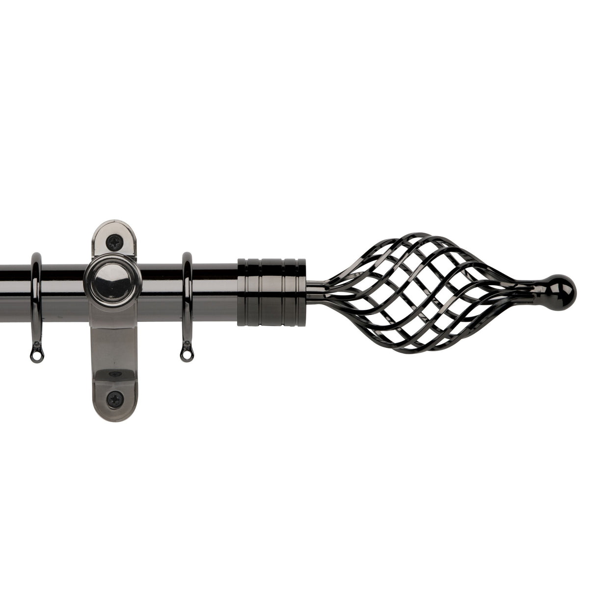 Hallis Galleria Metals Galleria Metals 35mm Twist Cage Pole Set Black Nickel