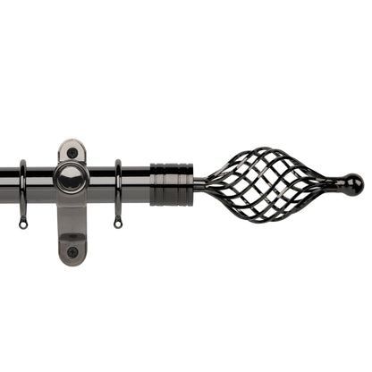 Hallis Galleria Metals Galleria Metals 35mm Twist Cage Pole Set Black Nickel