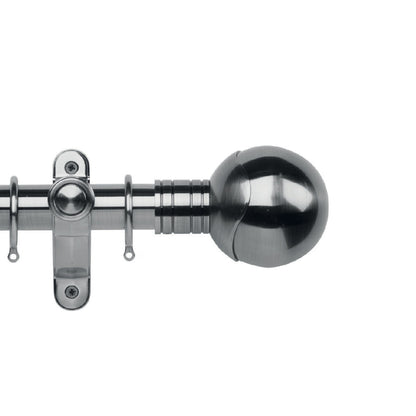 Hallis Galleria Metals Galleria Metals 35mm Orb Pole Set Brushed Silver