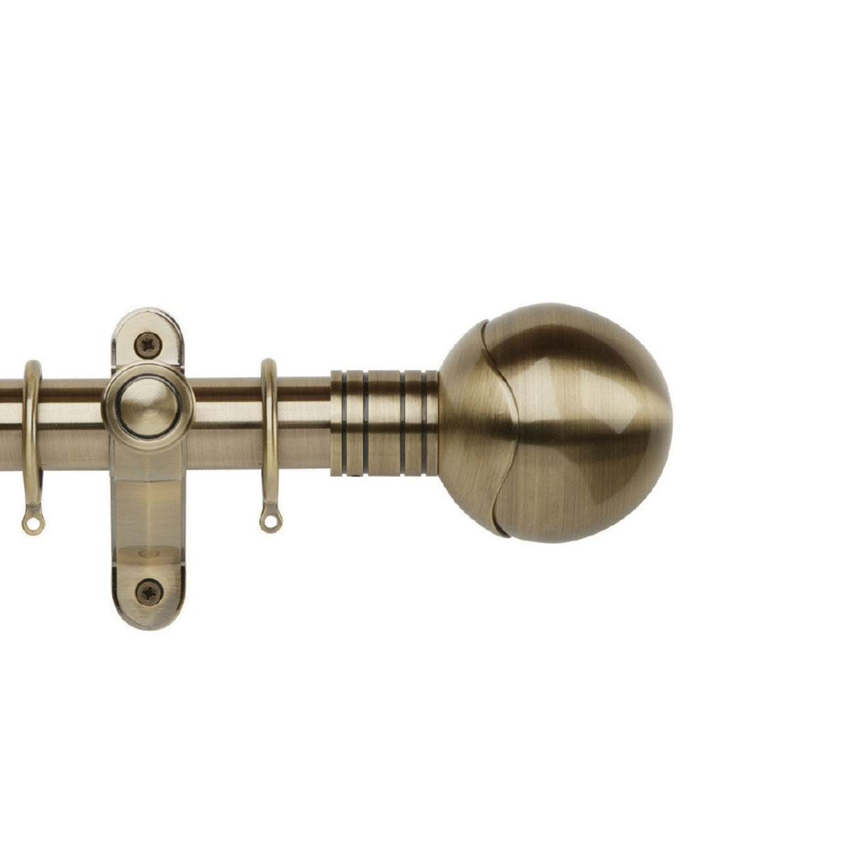 Hallis Galleria Metals Galleria Metals 35mm Orb Pole Set Burnished Brass