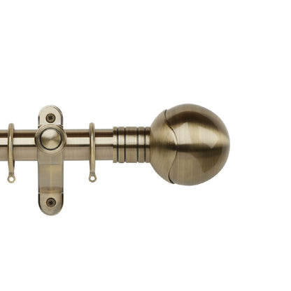 Hallis Galleria Metals Galleria Metals 35mm Orb Pole Set Burnished Brass