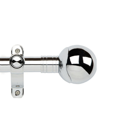 Hallis Galleria Metals eyelet curtain pole, Orb finial, Chrome