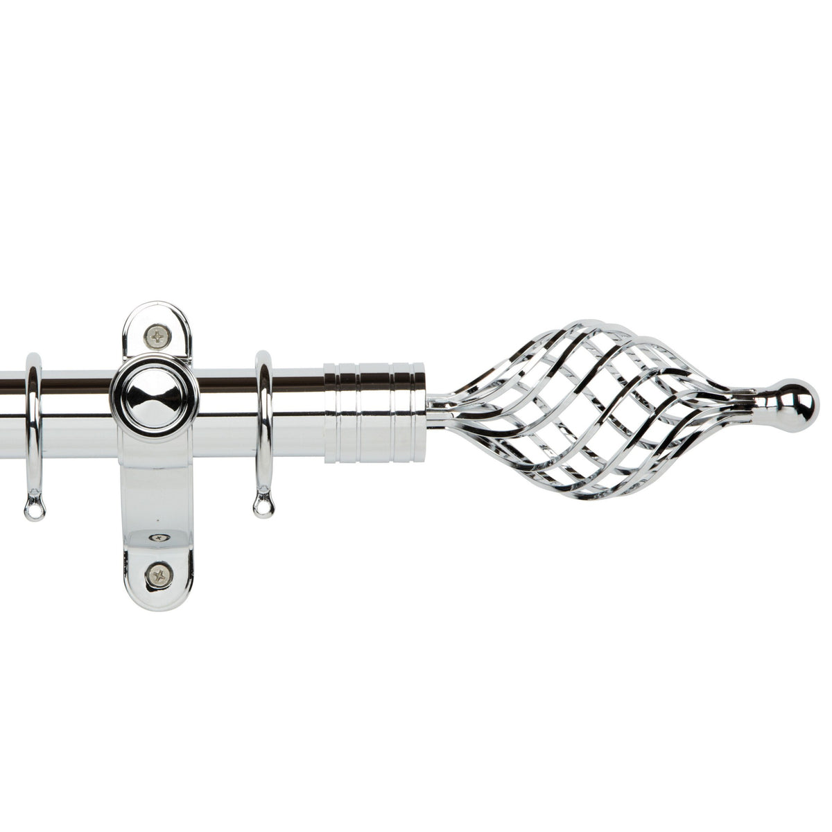 Hallis Galleria Metals Galleria Metals 50mm Twist Cage Pole Set Chrome