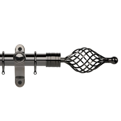 Hallis Galleria Metals Galleria Metals 50mm Twist Cage Pole Set Black Nickel