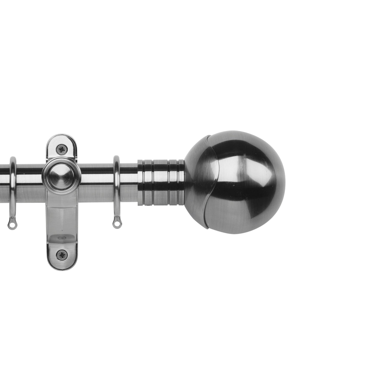 Hallis Galleria Metals Galleria Metals 50mm Orb Pole Set Brushed Silver
