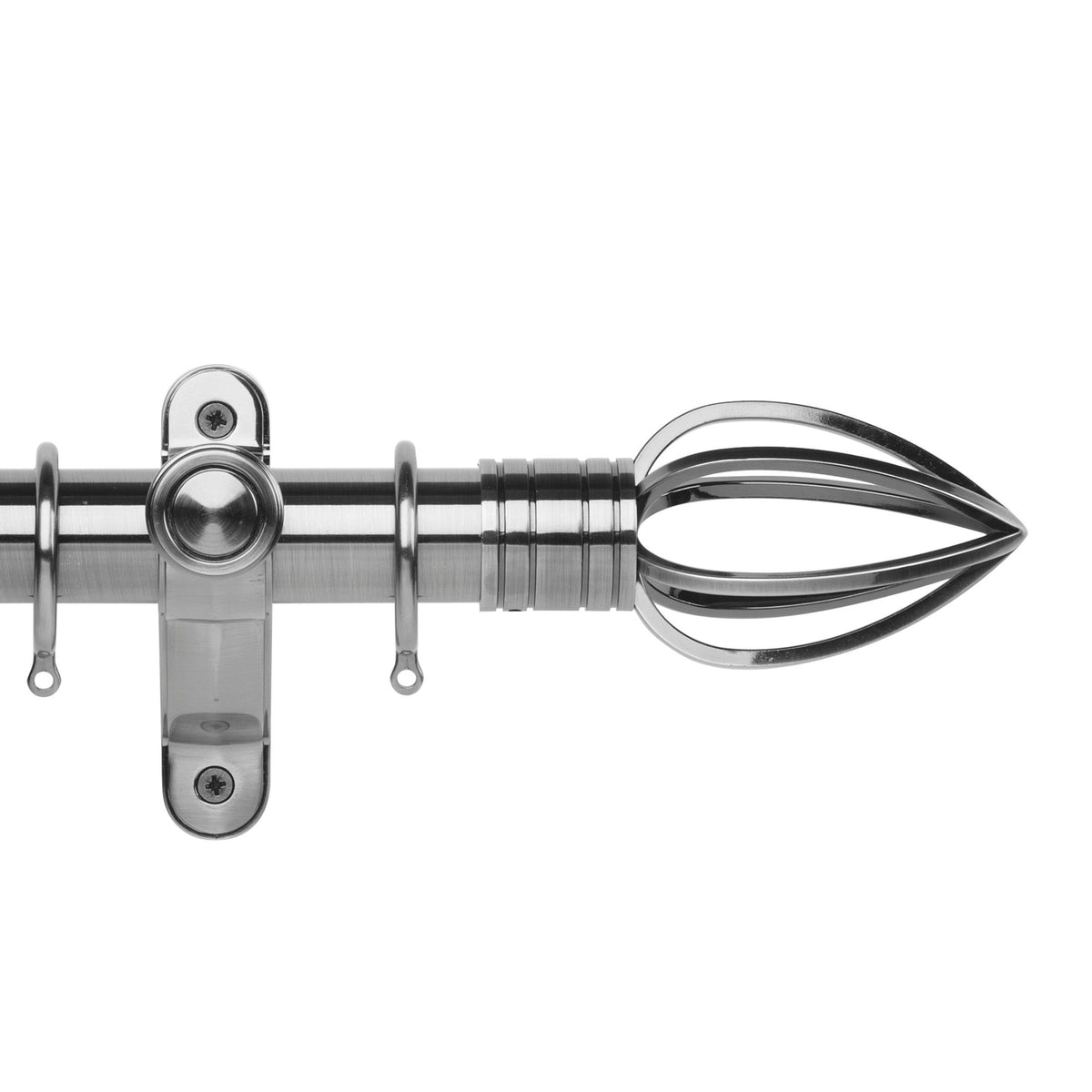 Hallis Galleria Metals Galleria Metals 50mm Caged Spear Pole Set Brushed Silver