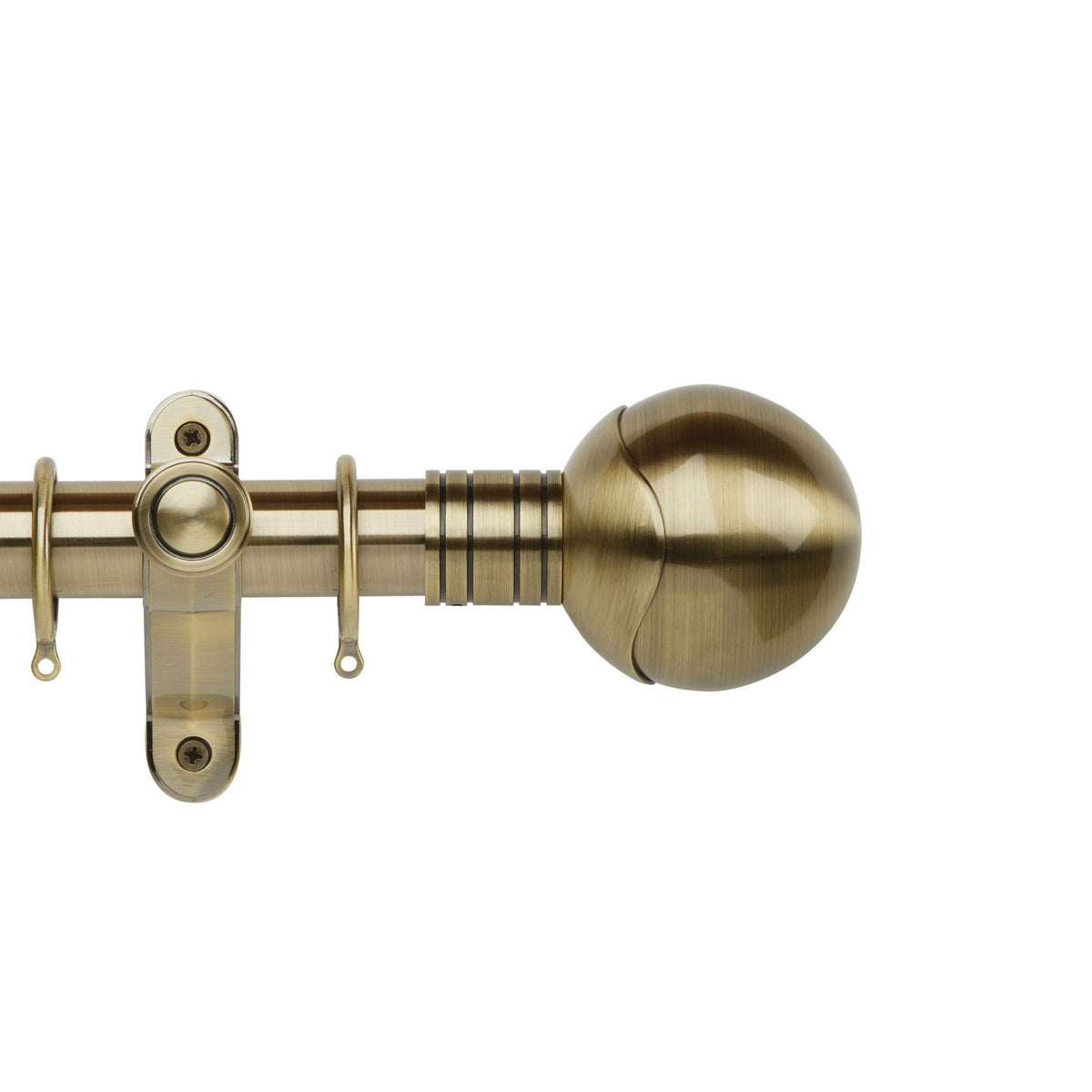 Hallis Galleria Metals Galleria Metals 50mm Orb Pole Set Burnish Brass