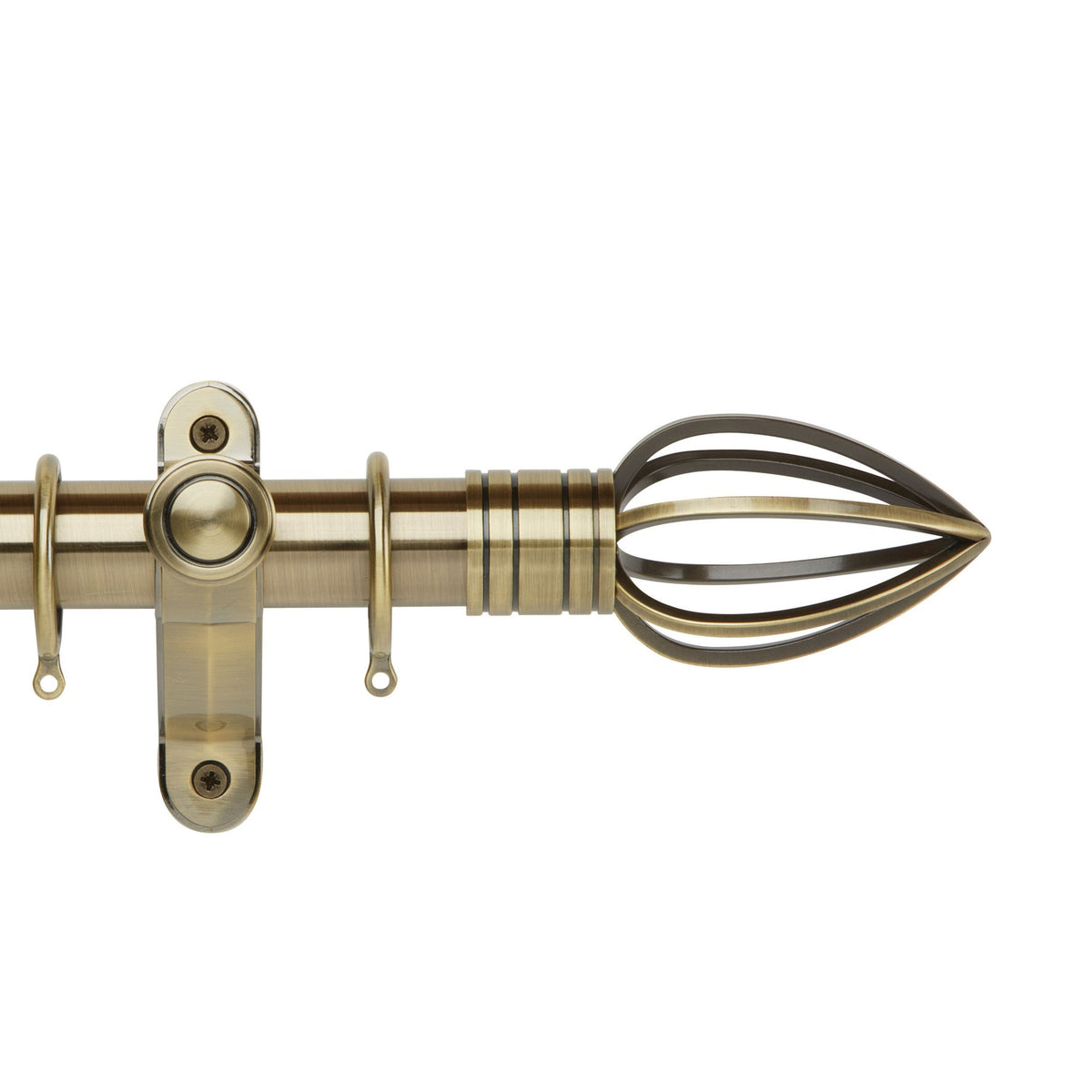 Hallis Galleria Metals Galleria Metals 50mm Cage Spear Pole Set Burnish Brass