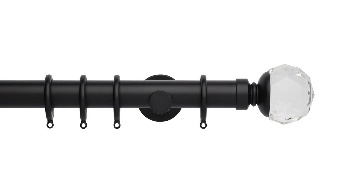 Faceted Ball, Cylinder Bracket::Matt Black