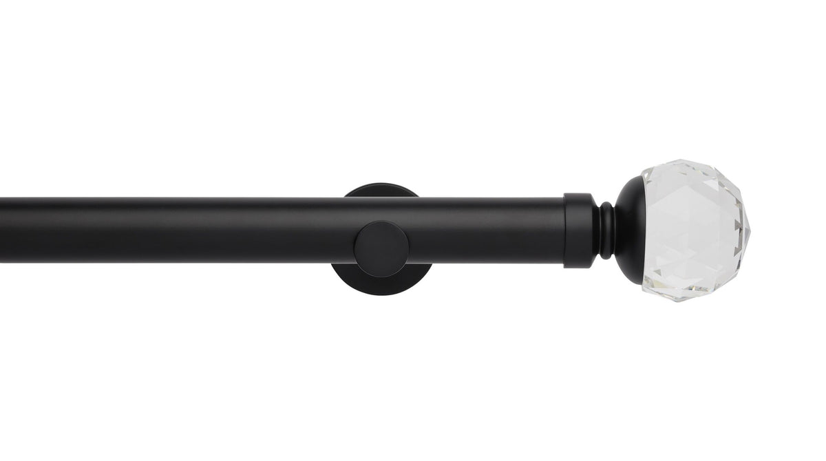 Faceted Ball Eyelet, Cylinder Bracket::Matt Black