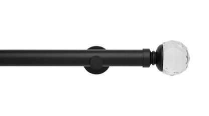 Faceted Ball Eyelet, Cylinder Bracket::Matt Black
