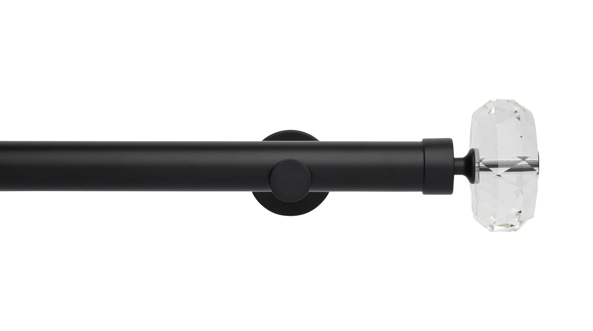 Faceted Ellipse Eyelet, Cylinder Bracket::Matt Black