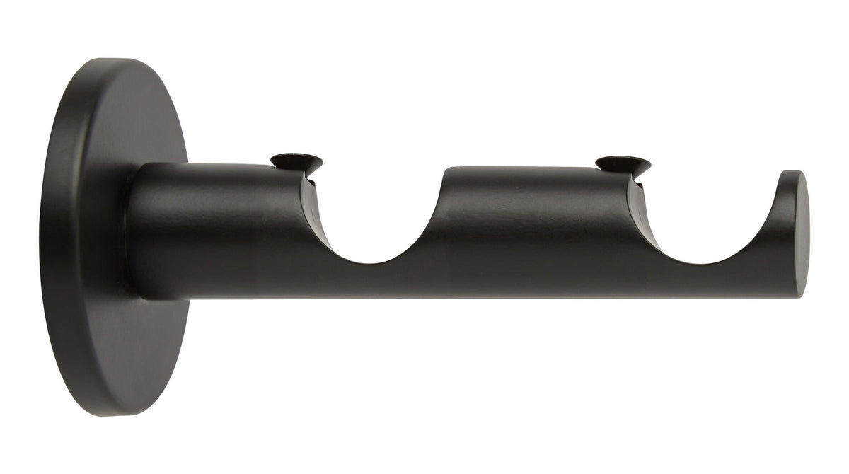 Hallis Neo Double Bracket, 28mm + 28mm (Curtain Pole), Matt Black