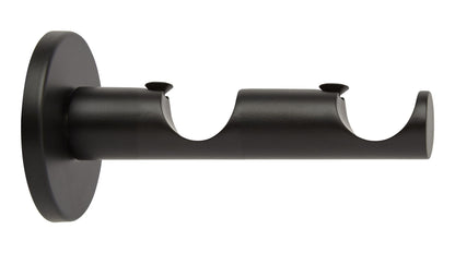 Hallis Neo Double Bracket, 28mm + 28mm (Curtain Pole), Matt Black