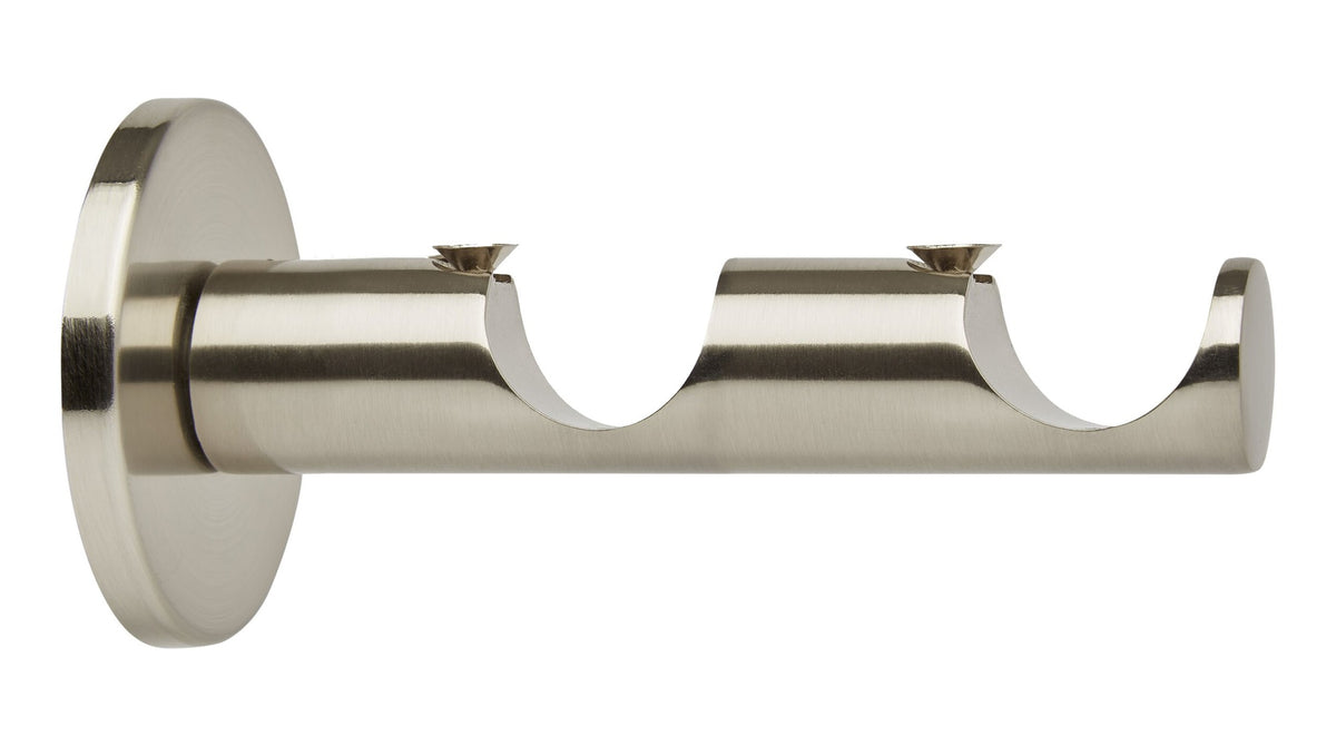 Hallis Neo Double Bracket, 28mm + 28mm (Curtain Pole), Stainless Steel