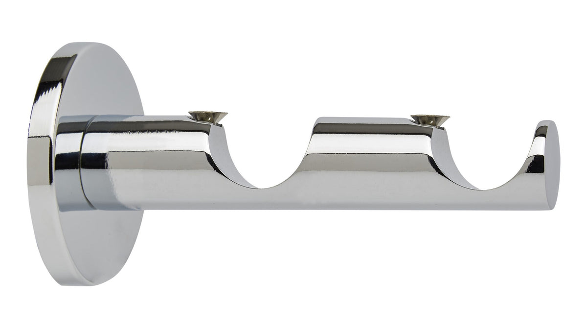 Hallis Neo Double Bracket, 28mm + 28mm (Curtain Pole), Chrome