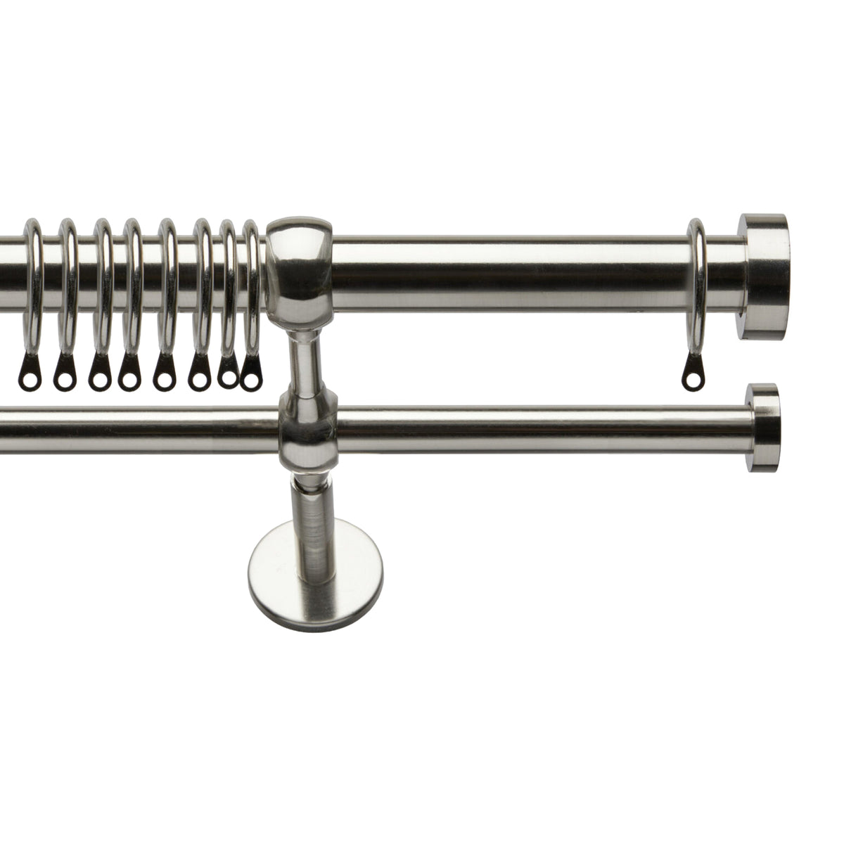 Speedy Eton Double curtain pole, 28-19mm, Satin Silver