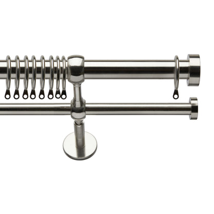 Speedy Eton Double curtain pole, 28-19mm, Satin Silver