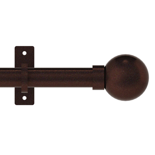 Hallis Arc eyelet curtain pole, Ball finial, Bronze