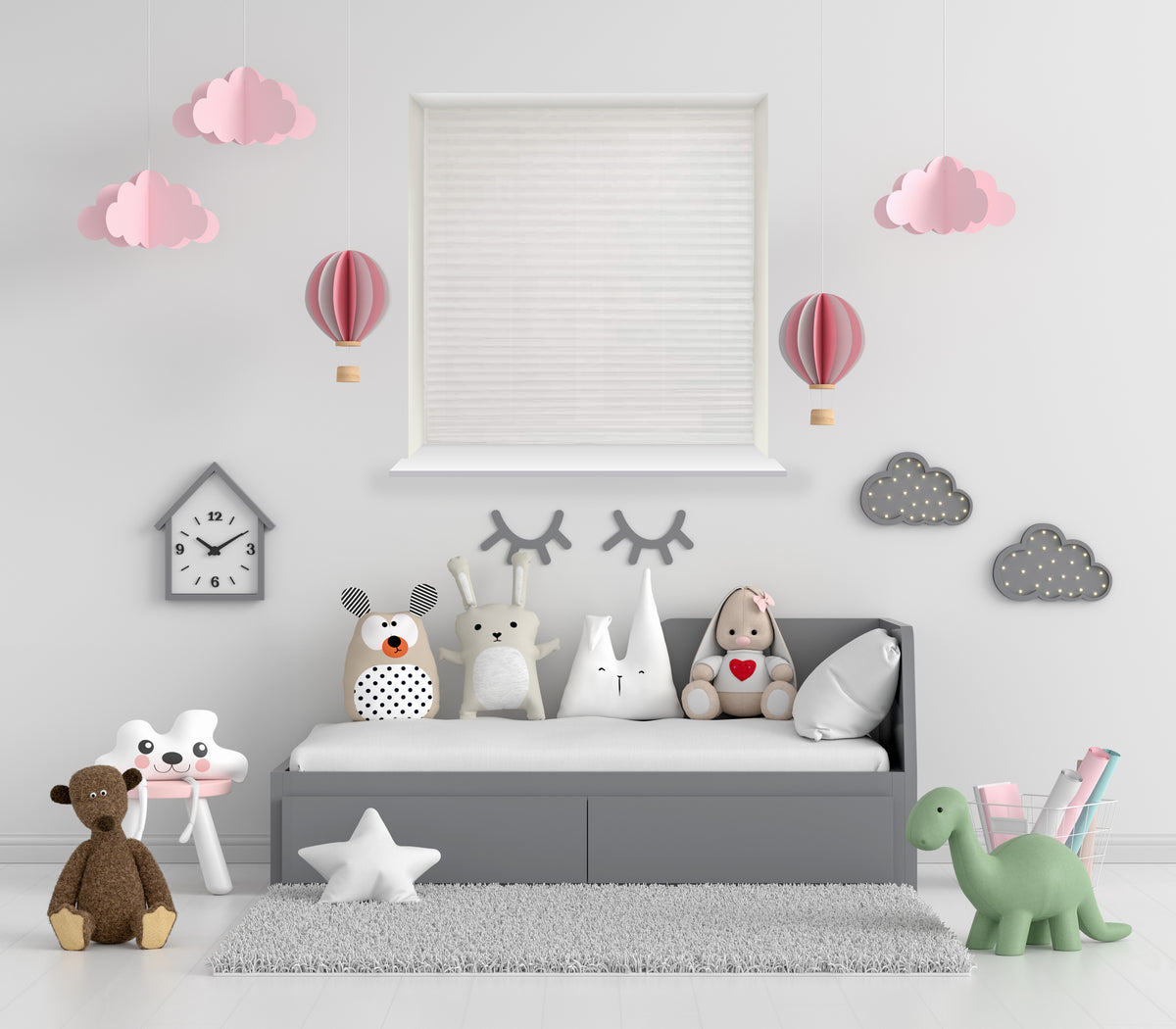 Speedy Pleated Blind, White, closed