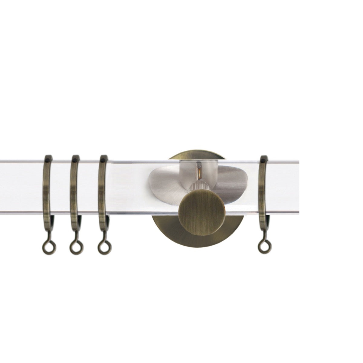 Jones Strand 35mm Acrylic Curtain Pole, Burnished Brass